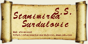 Stanimirka Surdulović vizit kartica